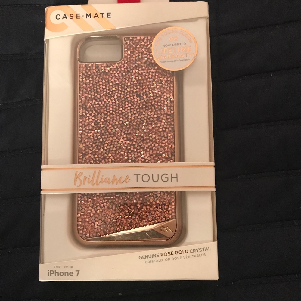 NWT - Case-Mate Rose Gold Crystal Case (iPhone 7)